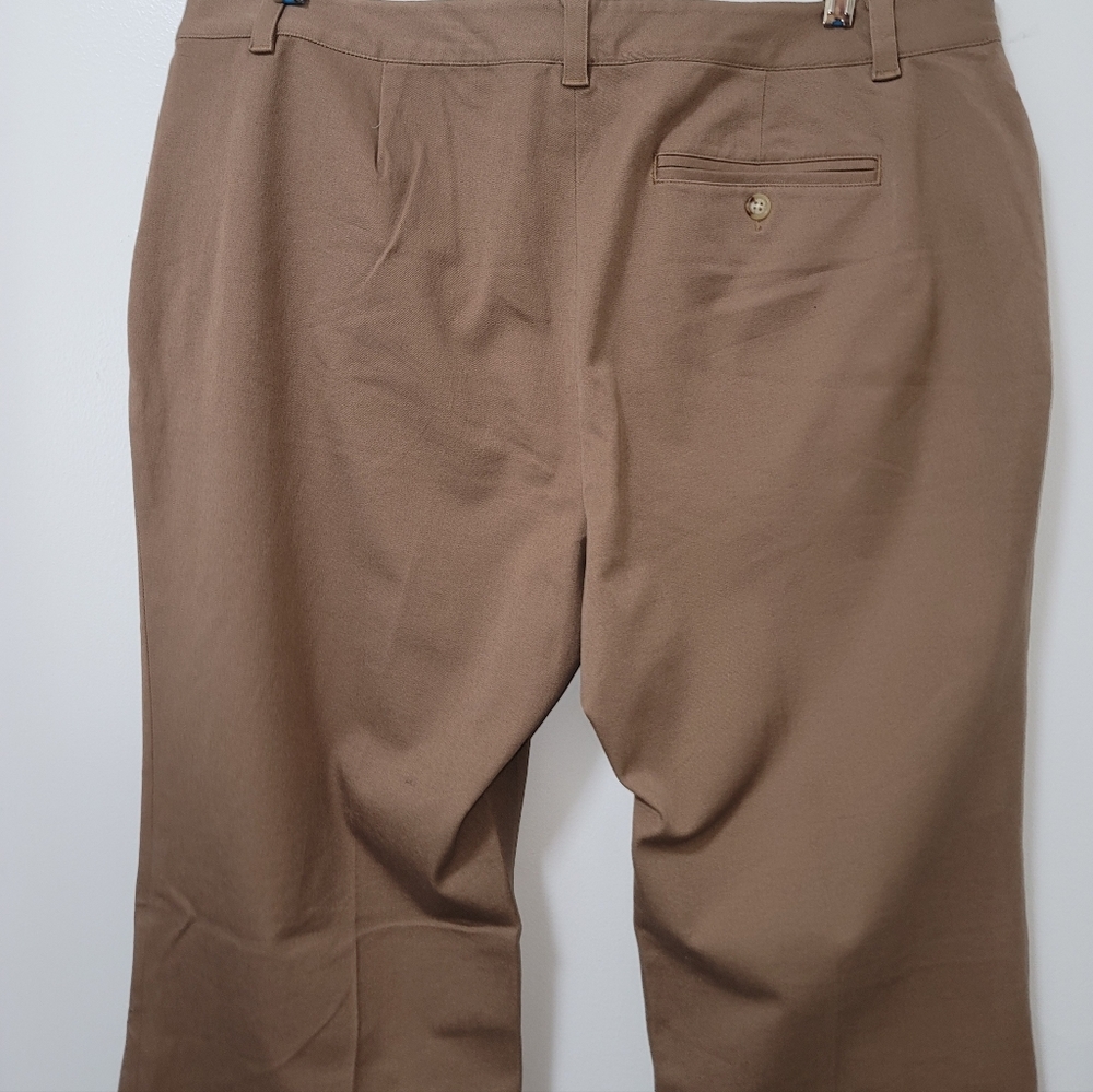 New Lauren Ralph Lauren Womens Brown Adelle Stretch Cotton Straight Leg Pants 16 - Picture 10 of 15